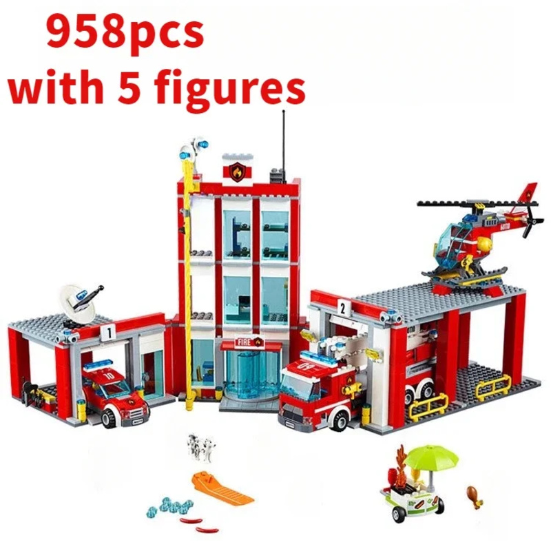 Lego Set City - Şehir İtfaiye İstasyonu Helikopter Kamyon Garajı