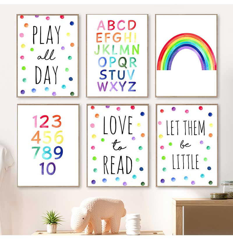 Kids Education Nursery - Oyun Odası Dekoru Eğitici Poster Çocuk