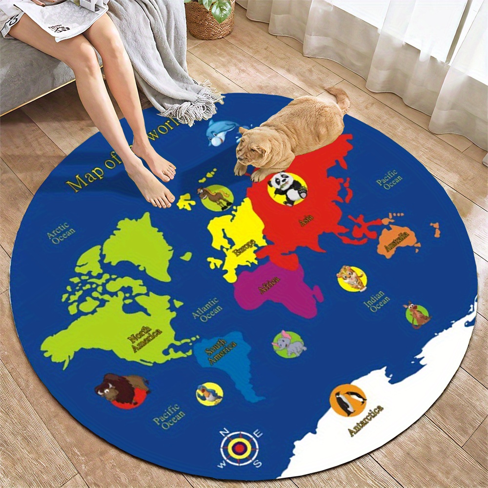 Dünya Haritası Yuvarlak Halı F - Kids Education Nursery incelemesi ve fiyatı