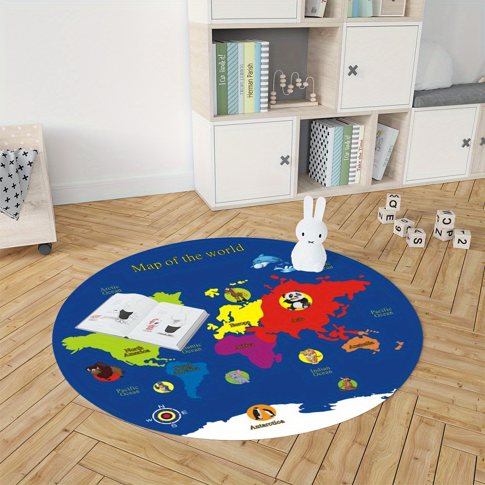 Dünya Haritası Yuvarlak Halı F - Kids Education Nursery incelemesi ve fiyatı