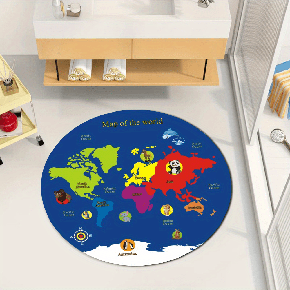 Dünya Haritası Yuvarlak Halı F - Kids Education Nursery incelemesi ve fiyatı